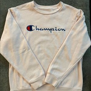 Champion Light Pink Crew Neck Sweatshirt L